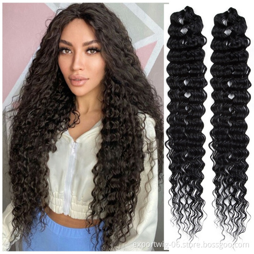 Deep Wave Braiding Hair Synthetic Crochet Wavy Egyptian Curly Ombre Afro Long Deep Hair Extension for Russia